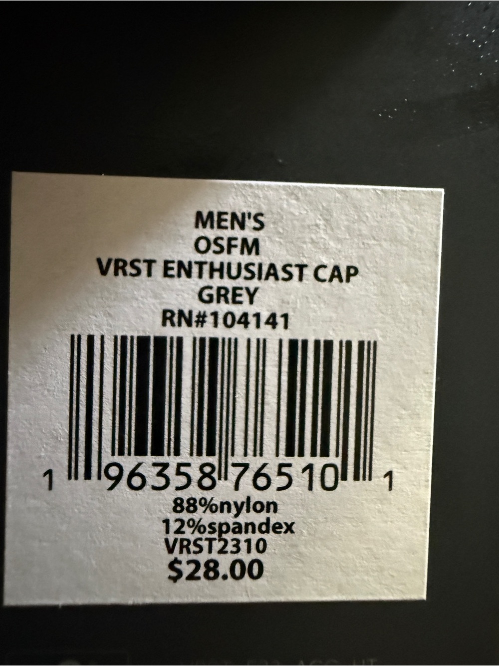 Men's VRST Light Gray Performance Cap - Picture 7 of 7